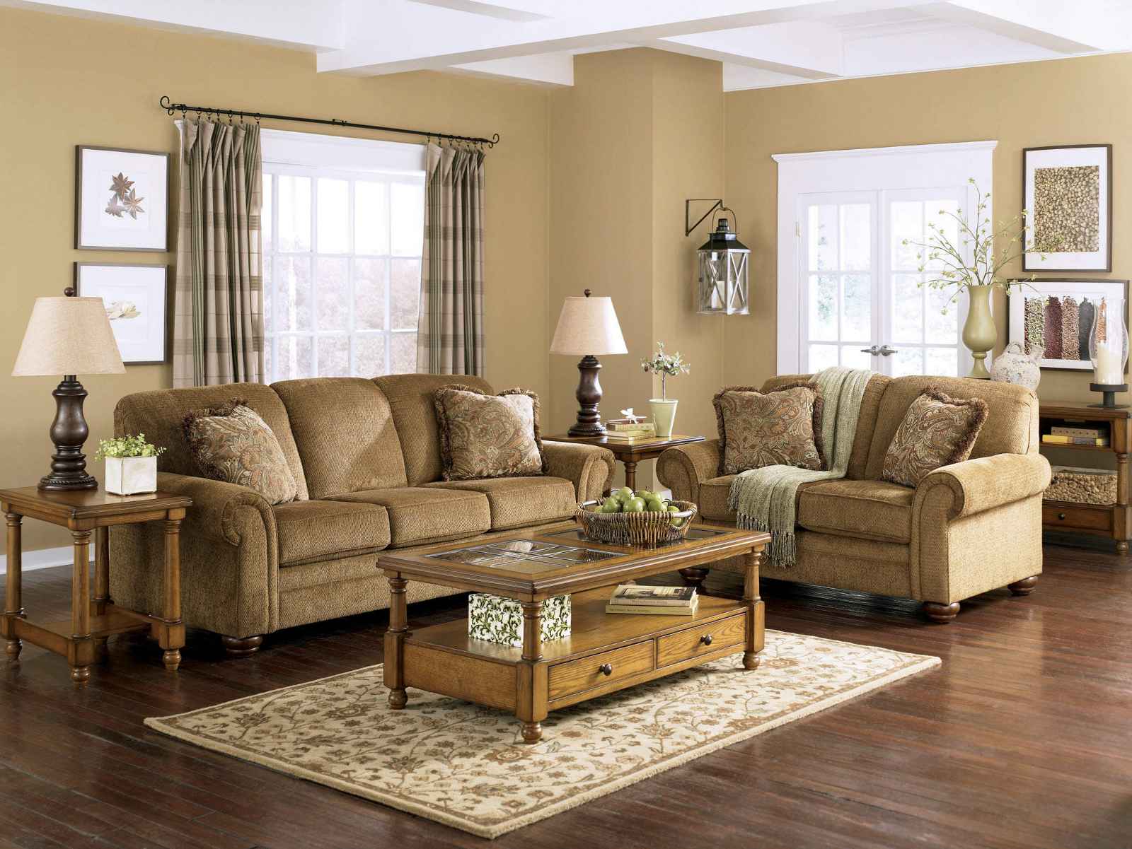 living room light brown furnitur